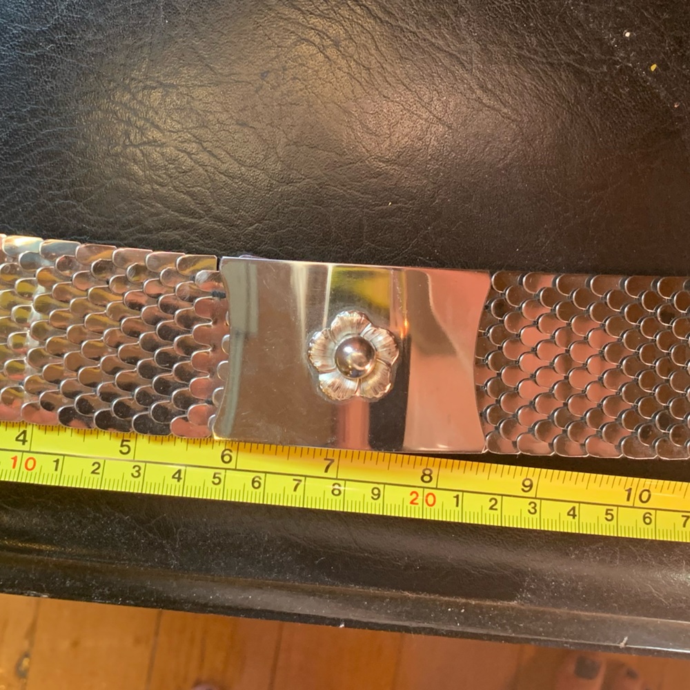 VTG silver metal fish scale belt